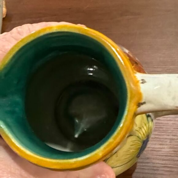 Vintage Gouda Holland Hand Painted Pitcher Vase with Floral Pattern - Picture 3 of 6